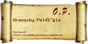 Oravszky Pelágia névjegykártya